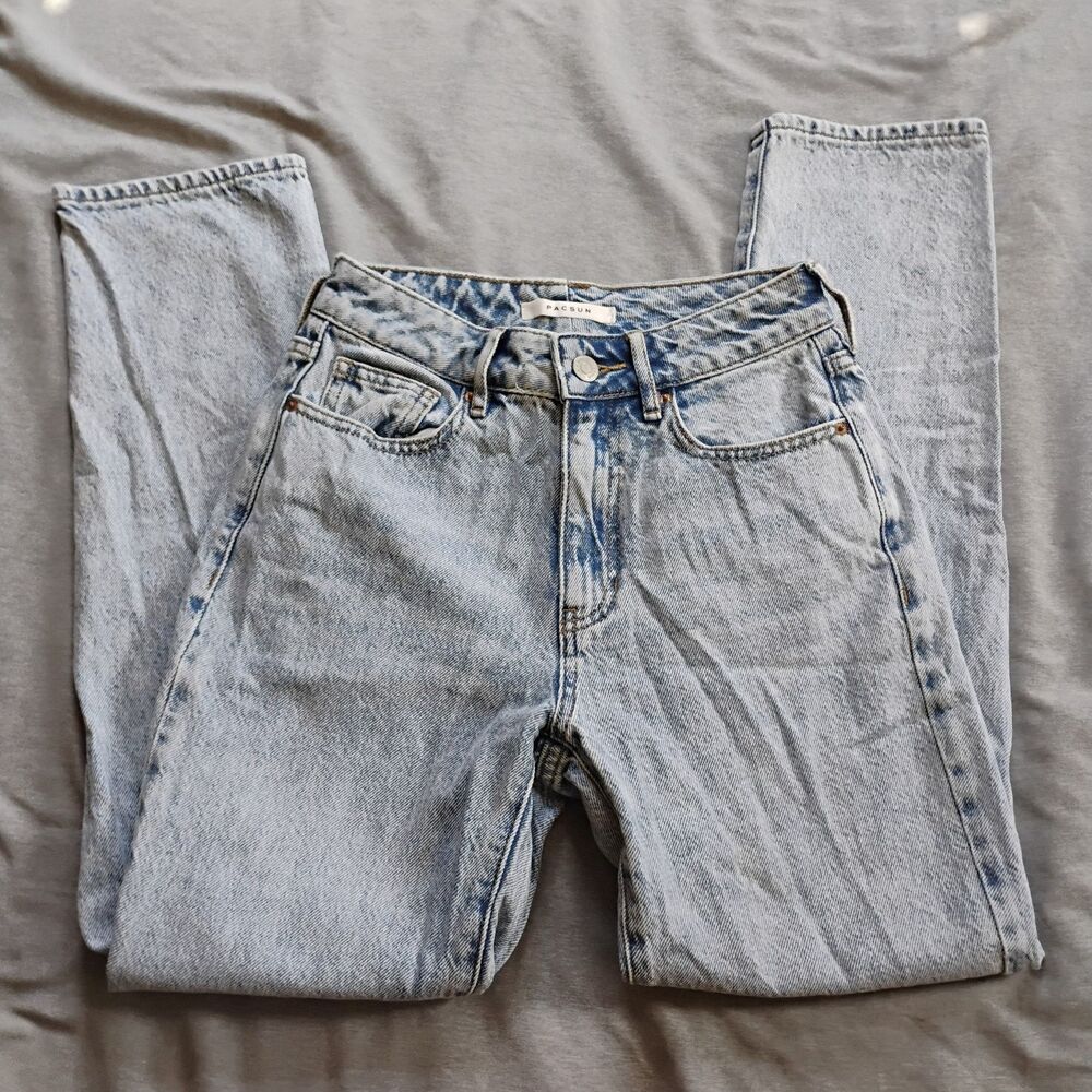 PacSun Mom Jeans Size 23 Light Acid Wash High Rise Rigid Denim Y2K 90s Style